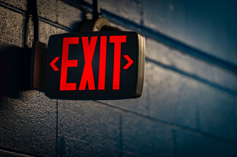 Fire Exit Sign Installation detail