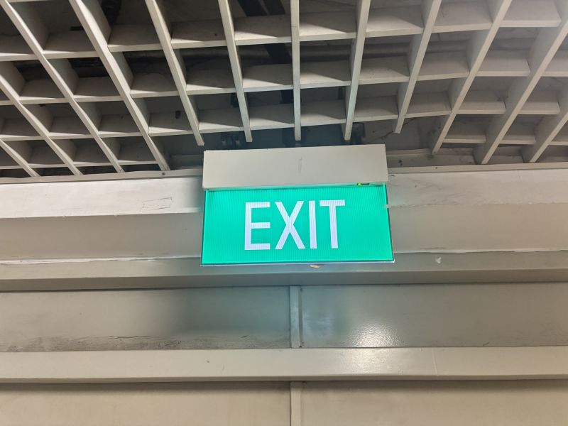 Fire Exit Sign Installation detail